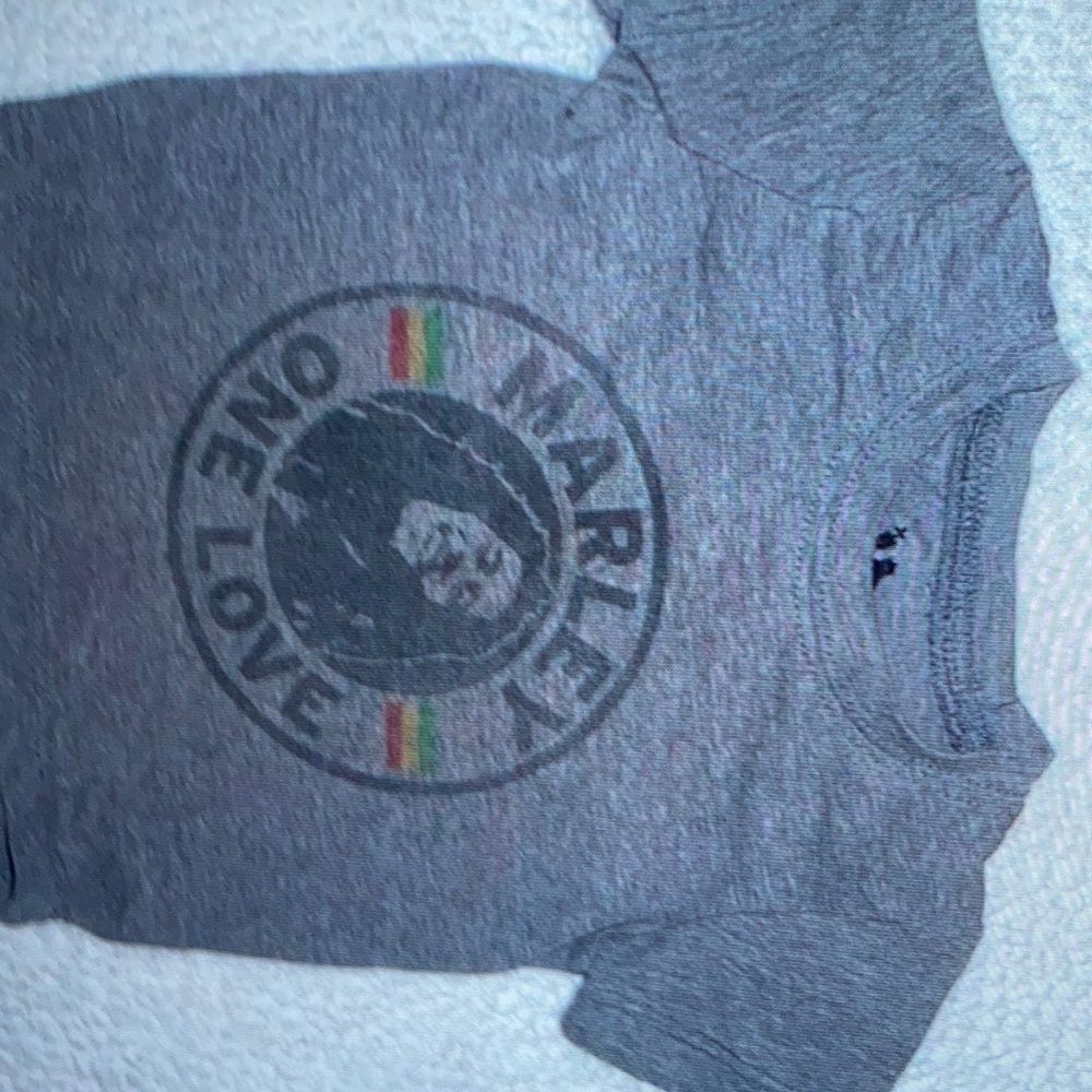 Zion Rootswear Marley one love Gray baby T-Shirt